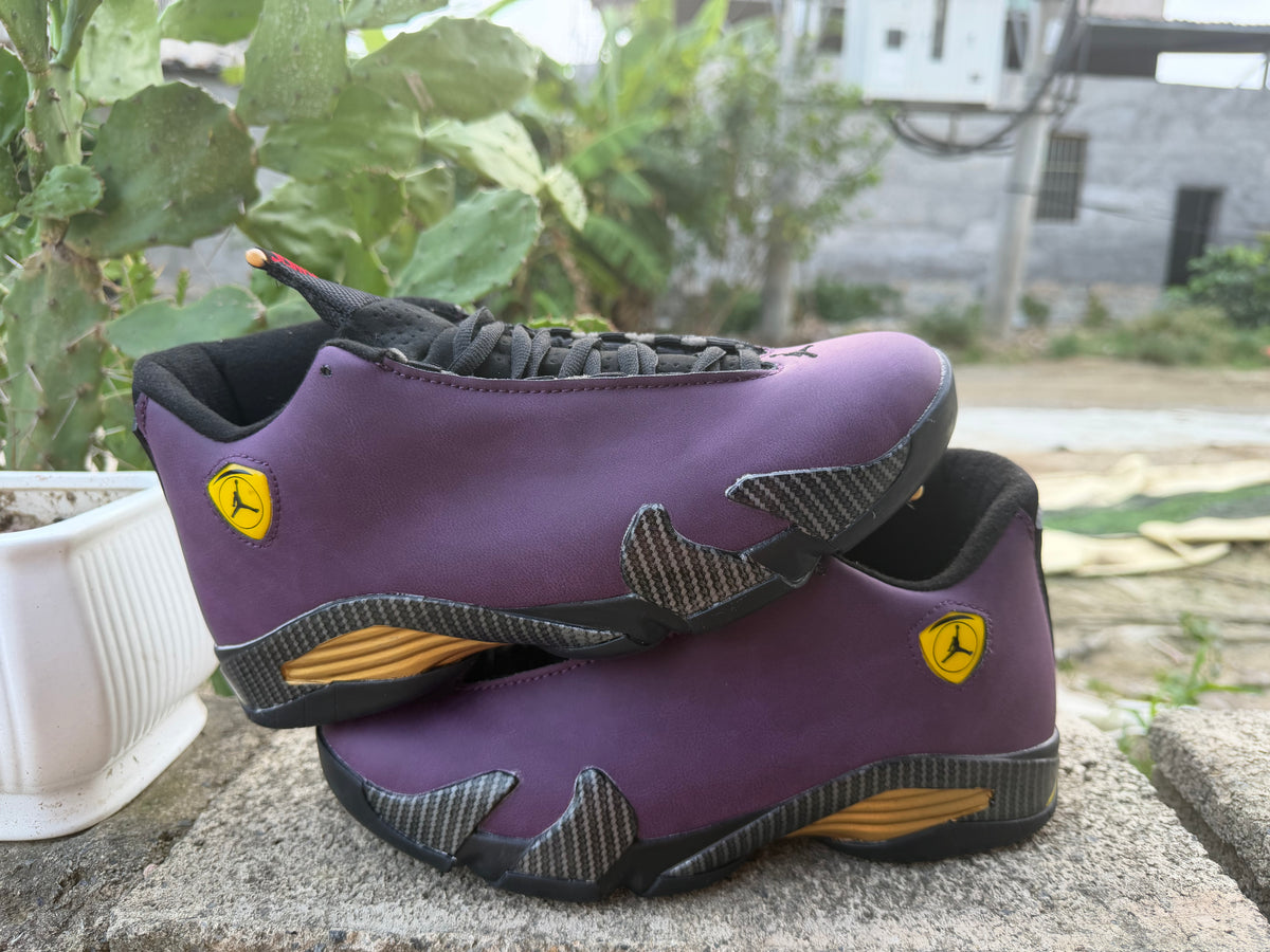 Air Jordan 14 Retro Custom Low-Top - Purple Suede & Carbon Fiber