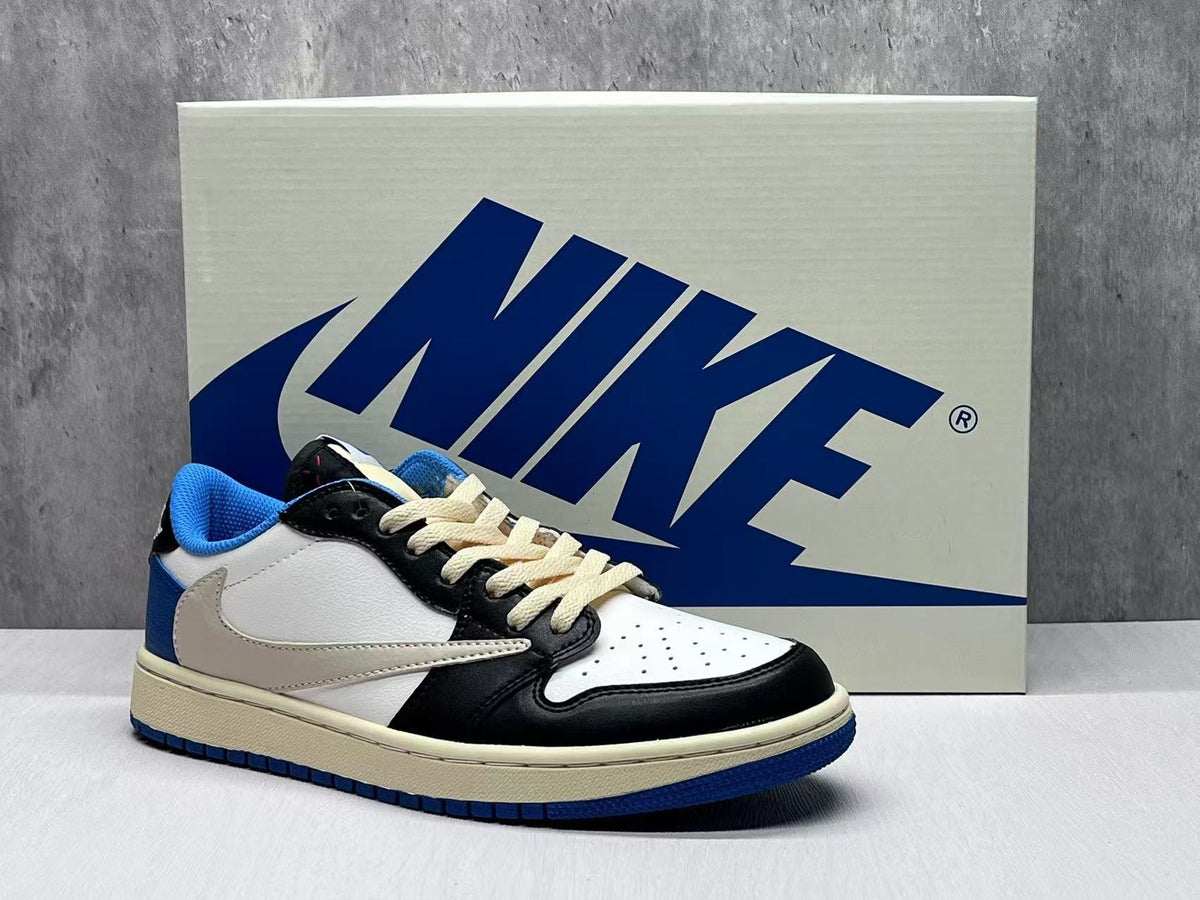 Air Jordan 1 Low 'White/Blue Lightning Reverse Swoosh'