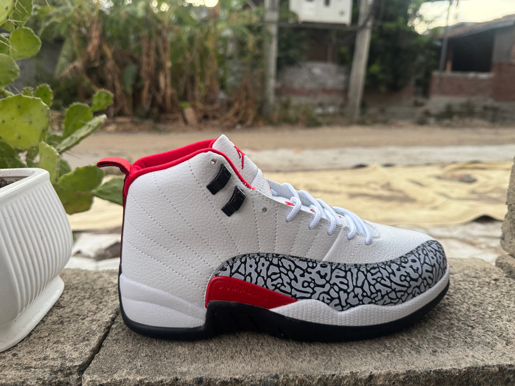 Air Jordan 12 Retro Custom 'Elephant Print' White/Black/Red 2026