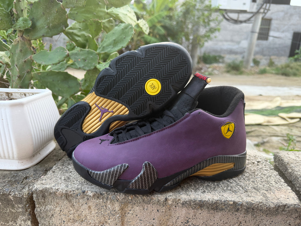 Air Jordan 14 Retro Custom Low-Top - Purple Suede & Carbon Fiber