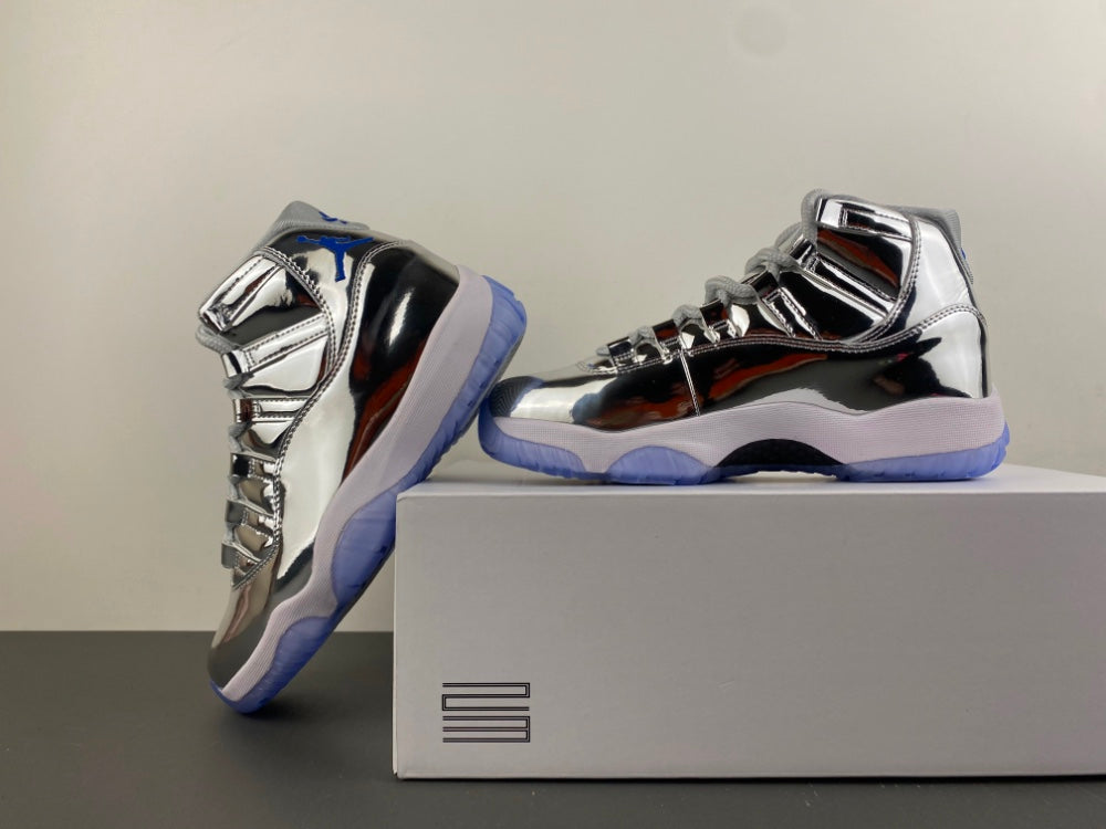 Air Jordan 11 Retro Custom High-Top - Metallic Silver Mirror