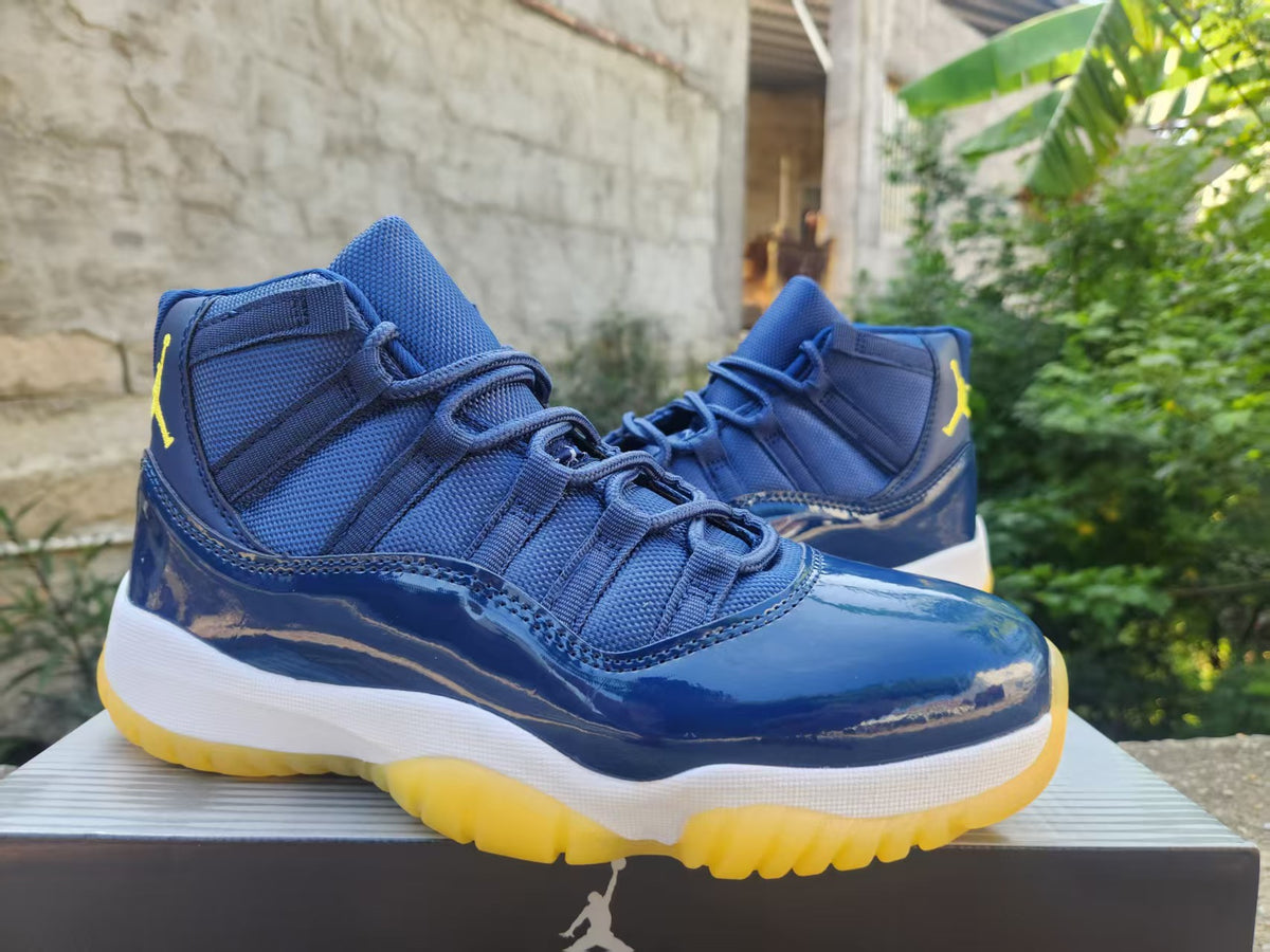Air Jordan 11 Retro Navy Blue Yellow Custom