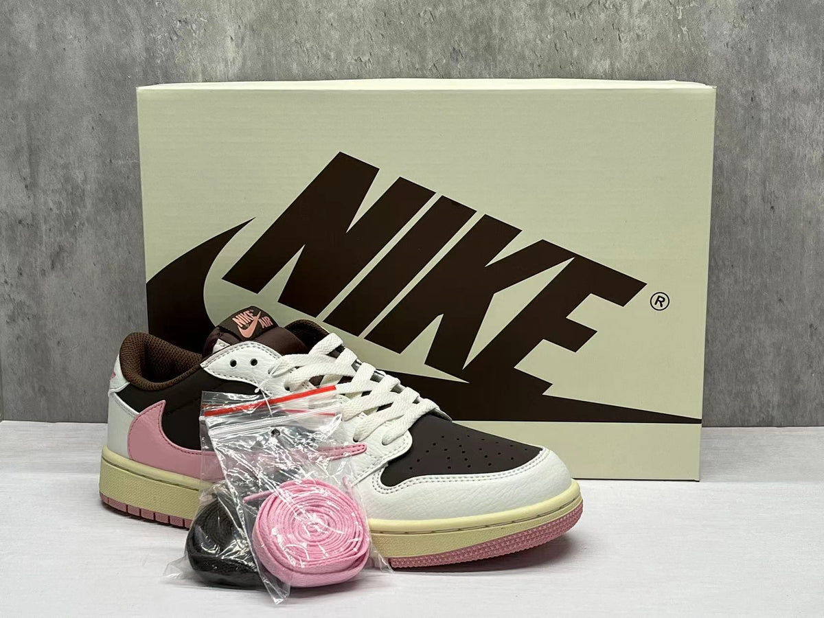 Travis Scott x Air Jordan 1 Retro Low OG SP 'Reverse Mocha' Pink