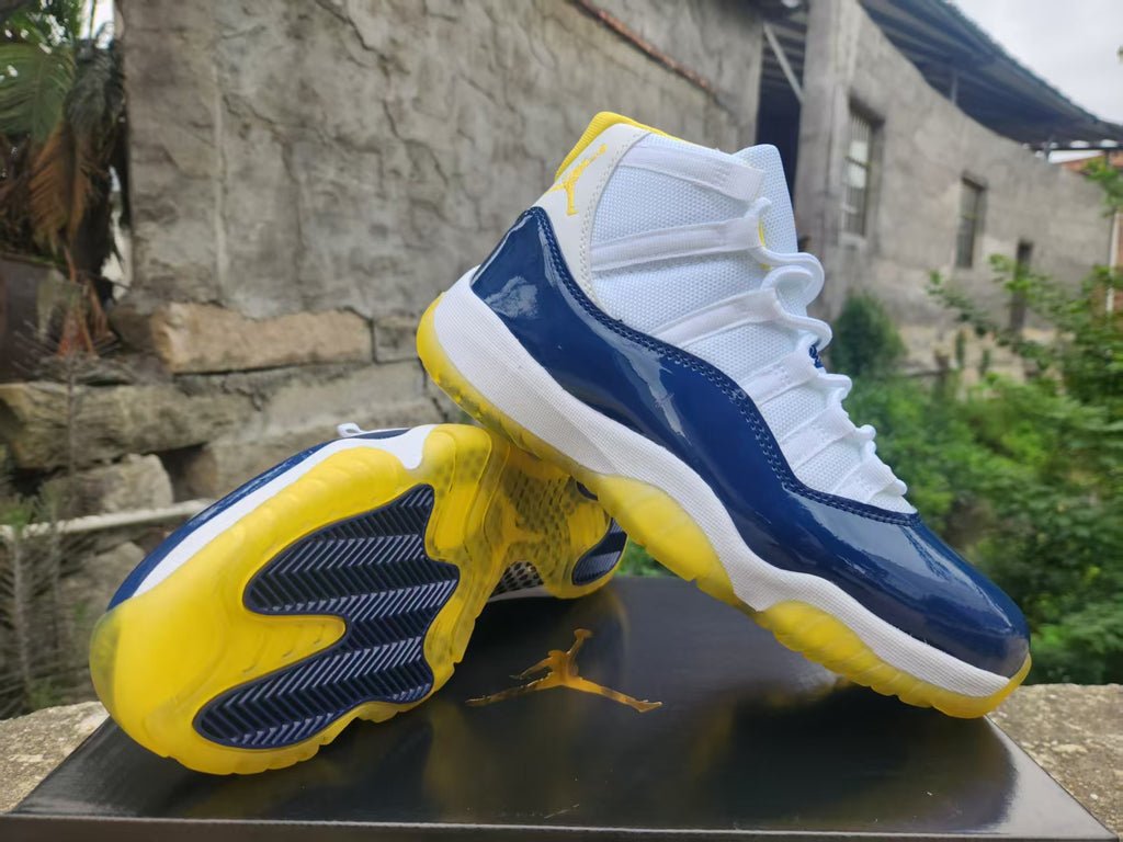 Air Jordan 11 Retro Custom 'Michigan White' Navy/Yellow 2026