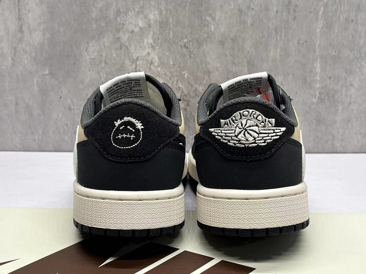 Air Jordan 1 D Black and Beige Pattern