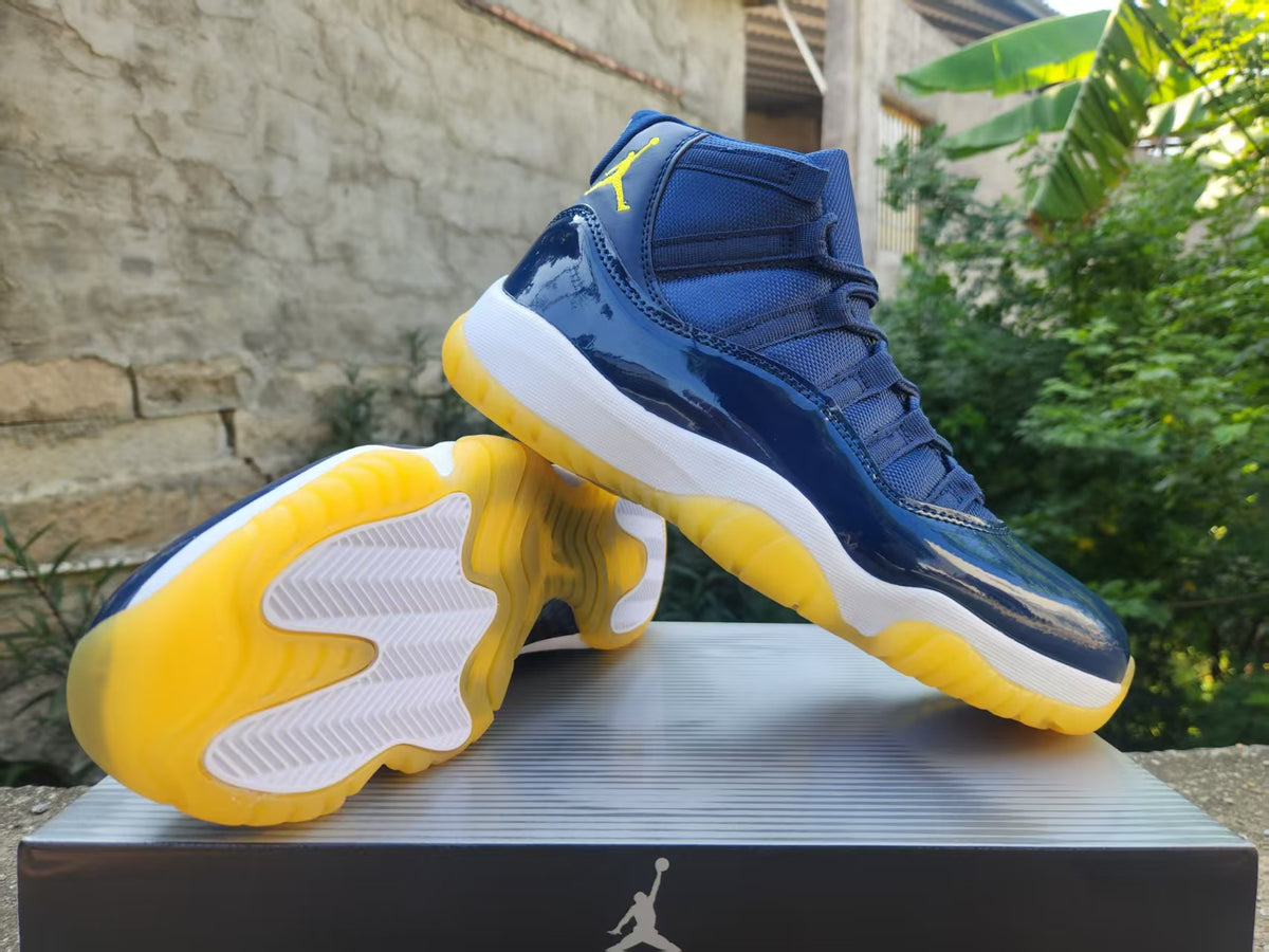 Air Jordan 11 Retro Navy Blue Yellow Custom