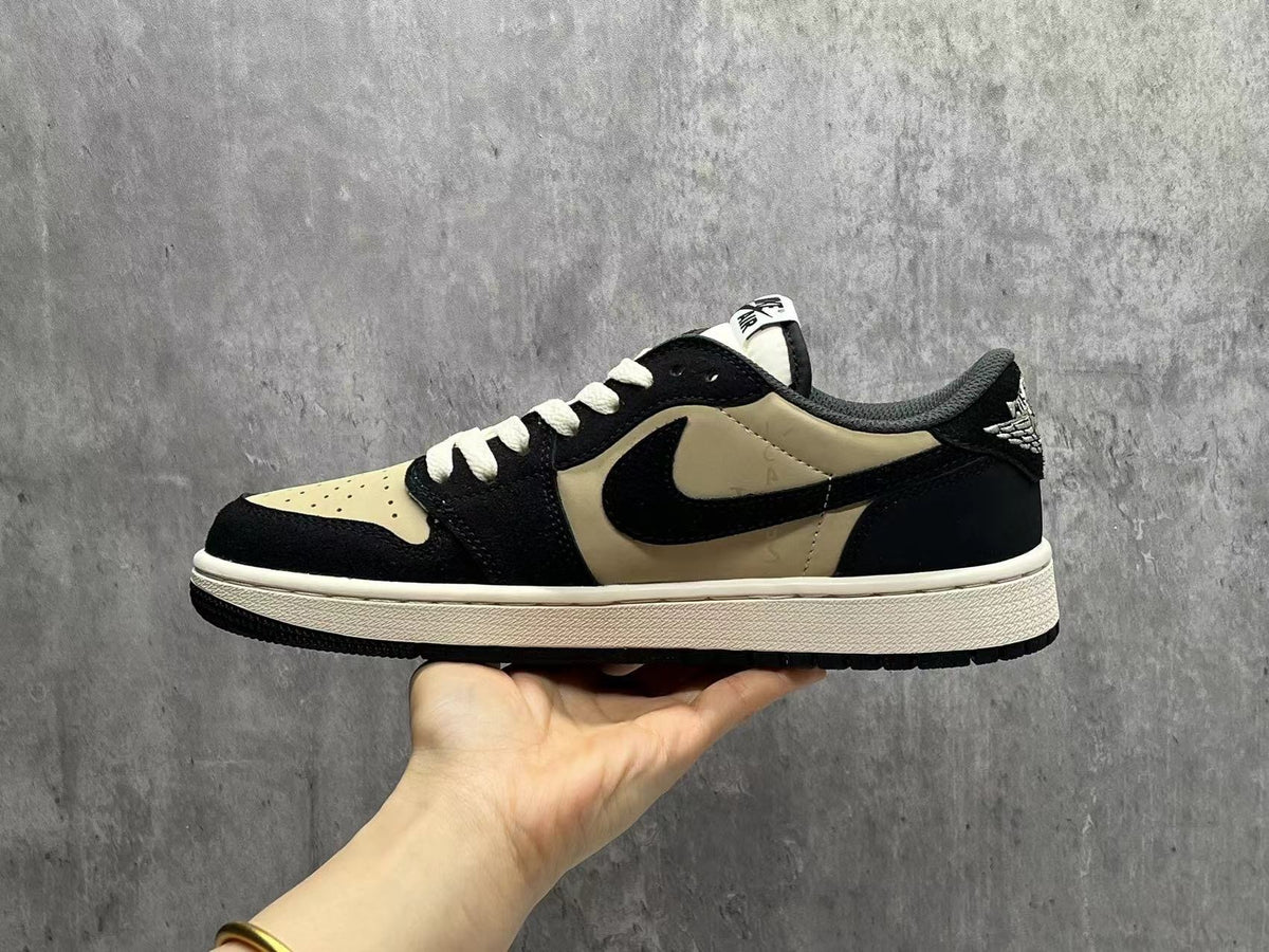 Air Jordan 1 D Black and Beige Pattern