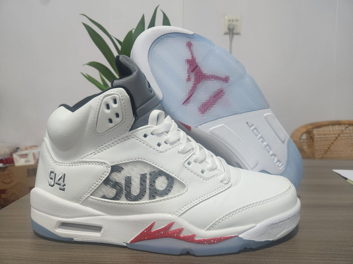 Air Jordan 5 Retro White x Supreme '94'