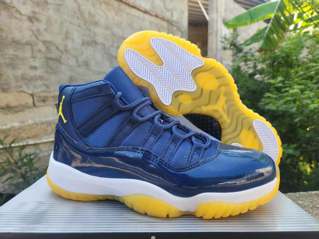 Air Jordan 11 Retro Navy Blue Yellow Custom